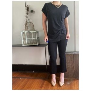 alberta ferretti short sleeve gathered sweater